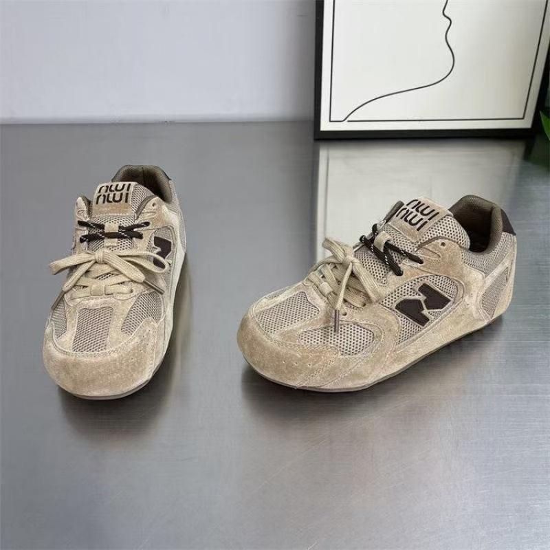 Flat shoes women's spring and summer new retro mesh breathable sports and leisure board shoes