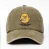 Yellow Duck Letter Printed Baseball Hat for Men and Women, Adjustable for Travel, Sunscreen, Lightweight,Breathable, Comfortable