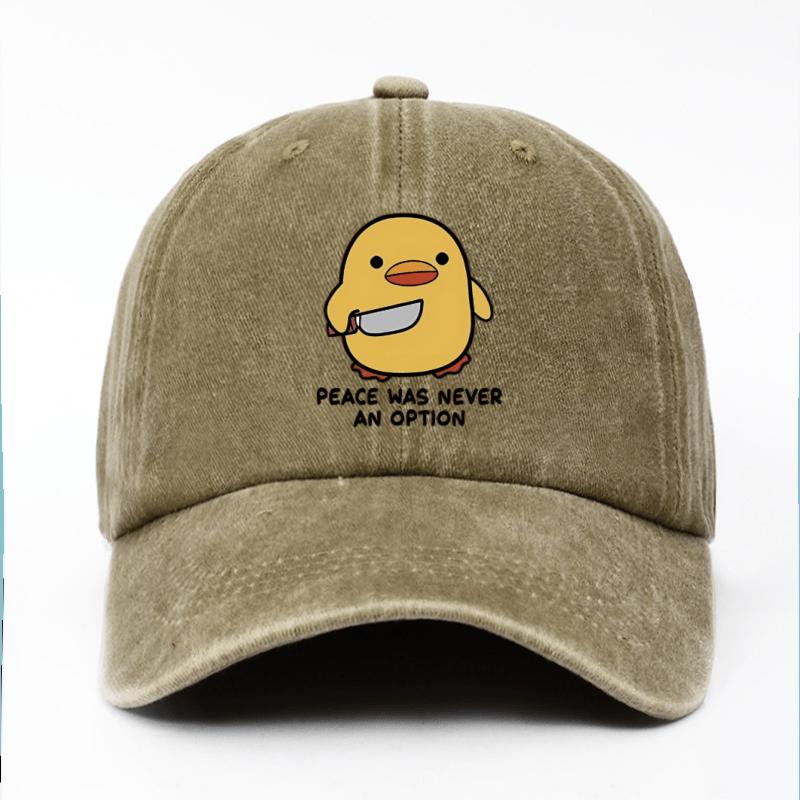 Yellow Duck Letter Printed Baseball Hat for Unisex and Women Adjustable for Travel Sunscreen LightweightBreathable Comfortable