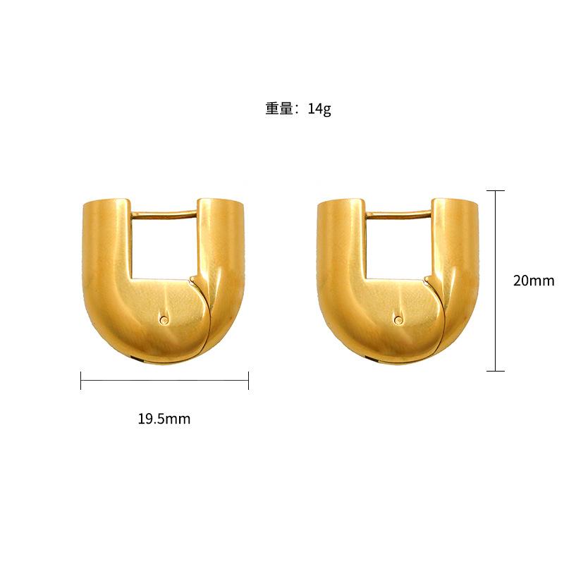 Specially For 18K Square Smooth Titanium Steel Earrings That Do Not Fade, Fashionable Ear Jewelry, High-End Niche