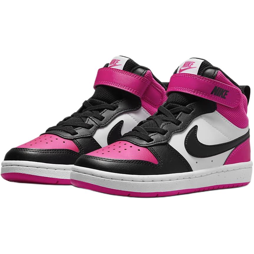 Nike Court Borough Mid 2 PSV Fierce Pink Kids Sneakers White Black HV0935-100