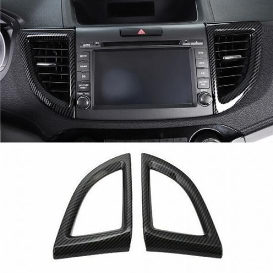 For Honda CRV CR-V 2012-2016 Carbon Fiber Middle Console Air Outlet Vent Cover