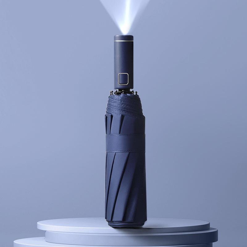 Windproof LED Umbrella for Men Strong 10 Ribs Sun Parasol Umbrella for Women Flashlight UV Protection Automatic Umbrella Luxury