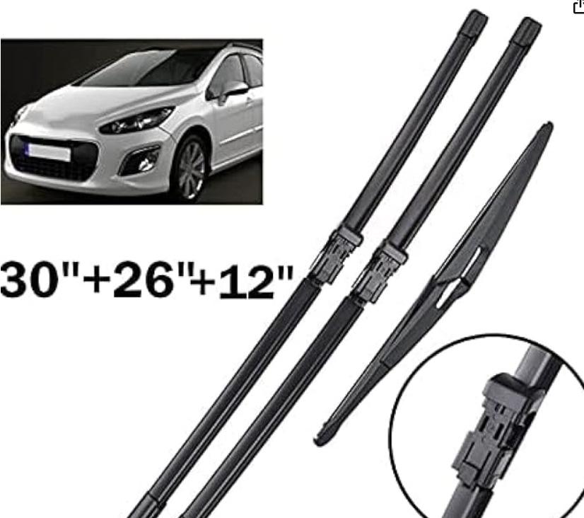 

Подходит для Peugeot 308 308SW SW 2007-2013 Передние и задние стеклоочистители Щетки стеклоочистителей 07-2.13 Peugeot 308 30 inch + 26 inch + 12 inch