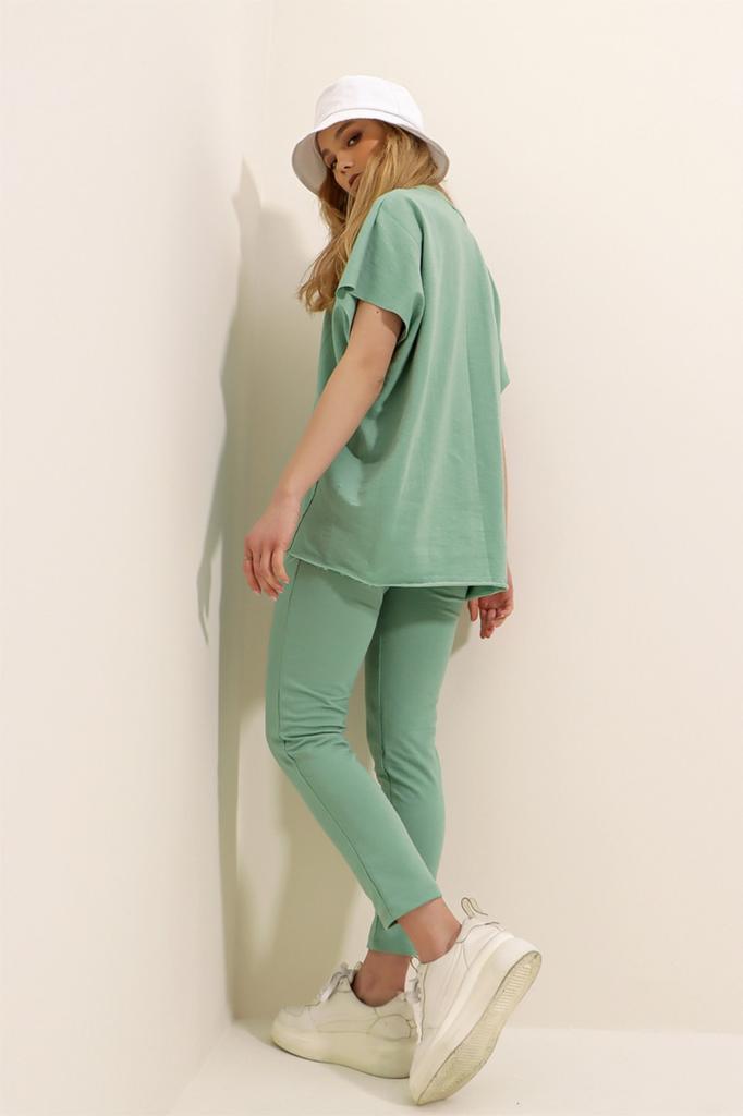 Set Trening de Damă Modă Sezon Nou Roșu Gât Rotund Croială Confortabilă