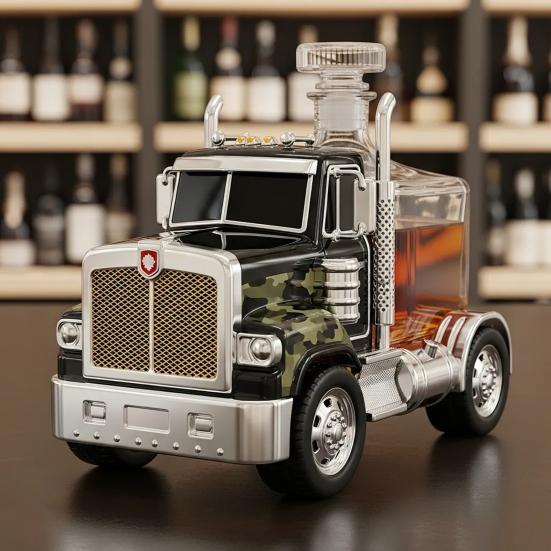 Truck Whiskey Decanter Unique Glass Decanter for Whiskey Bourbon Tequila Liquor Decanter Gift for Truckers Bourbon Lovers