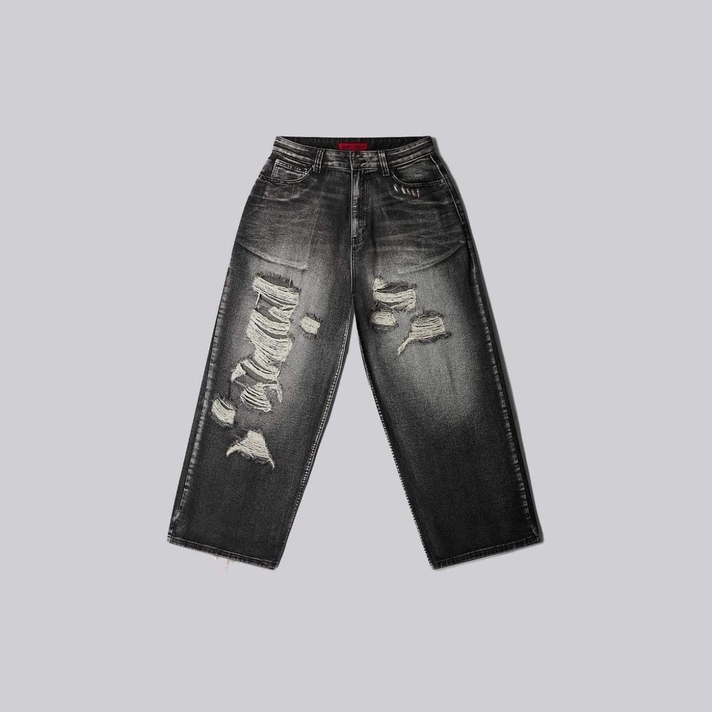 FlowStreet Y2K American New Pattern Embroidery Baggy Jeans High Street Vintage Hip Hop Fashion Casual Joker Couple Wide-leg Pants