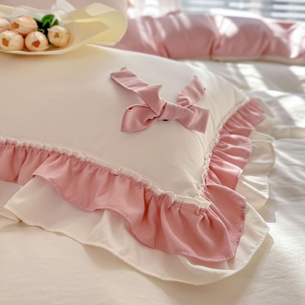 Lace Bedding Four-piece Girl Heart Skin-friendly Comfortable Washed Sheets Quilt Cover Pillowcase