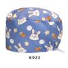 Cartoon Printed Nursing Caps Men Women Medical Hats Adjustable Long Hair Pet Dental Clinic Doctors Scrub Hat