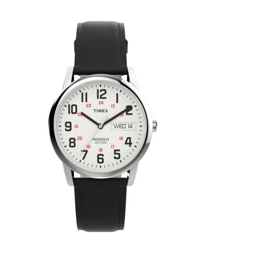 

Мужские часы Timex EasyReader, Черный/Серебристый тон/Белый/D/35 мм. 35 мм, легко читаемые наручные часы.