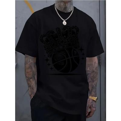 European Sizes Men's Casual Sportswear Short-sleeved Shirt, Trendy 2D Printed Pattern, Stretchy and Comfortable