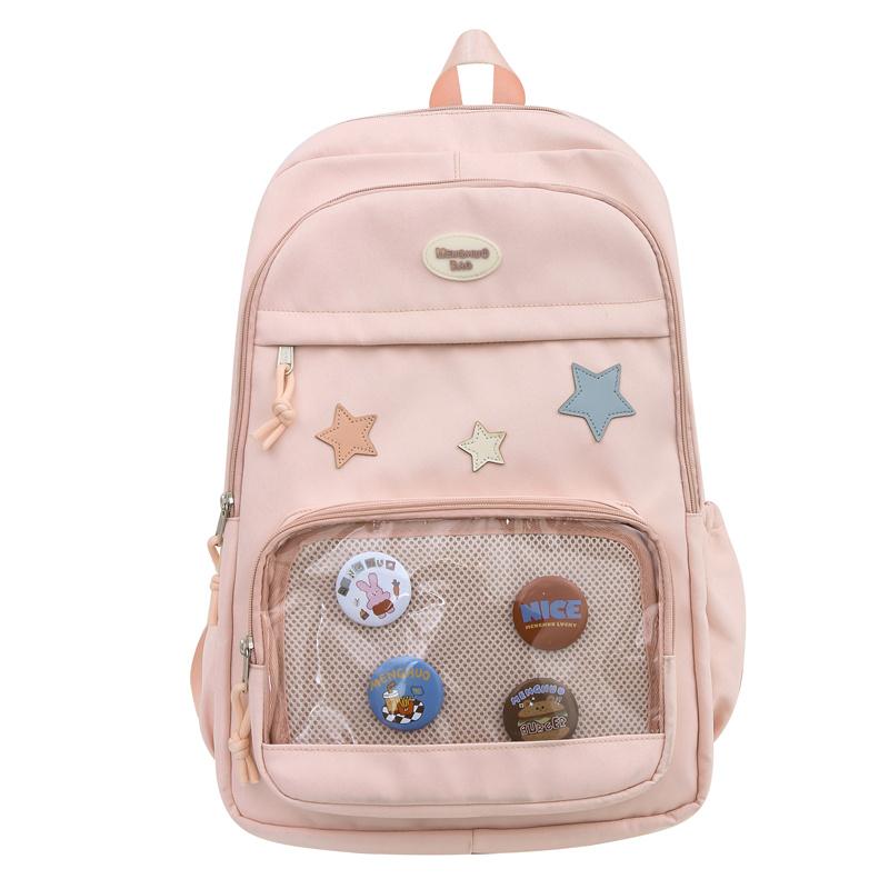 

Дорожная сумка для студентов-женщин, школьный рюкзак большой емкости, рюкзак в стиле колледжа для средней школы розовый