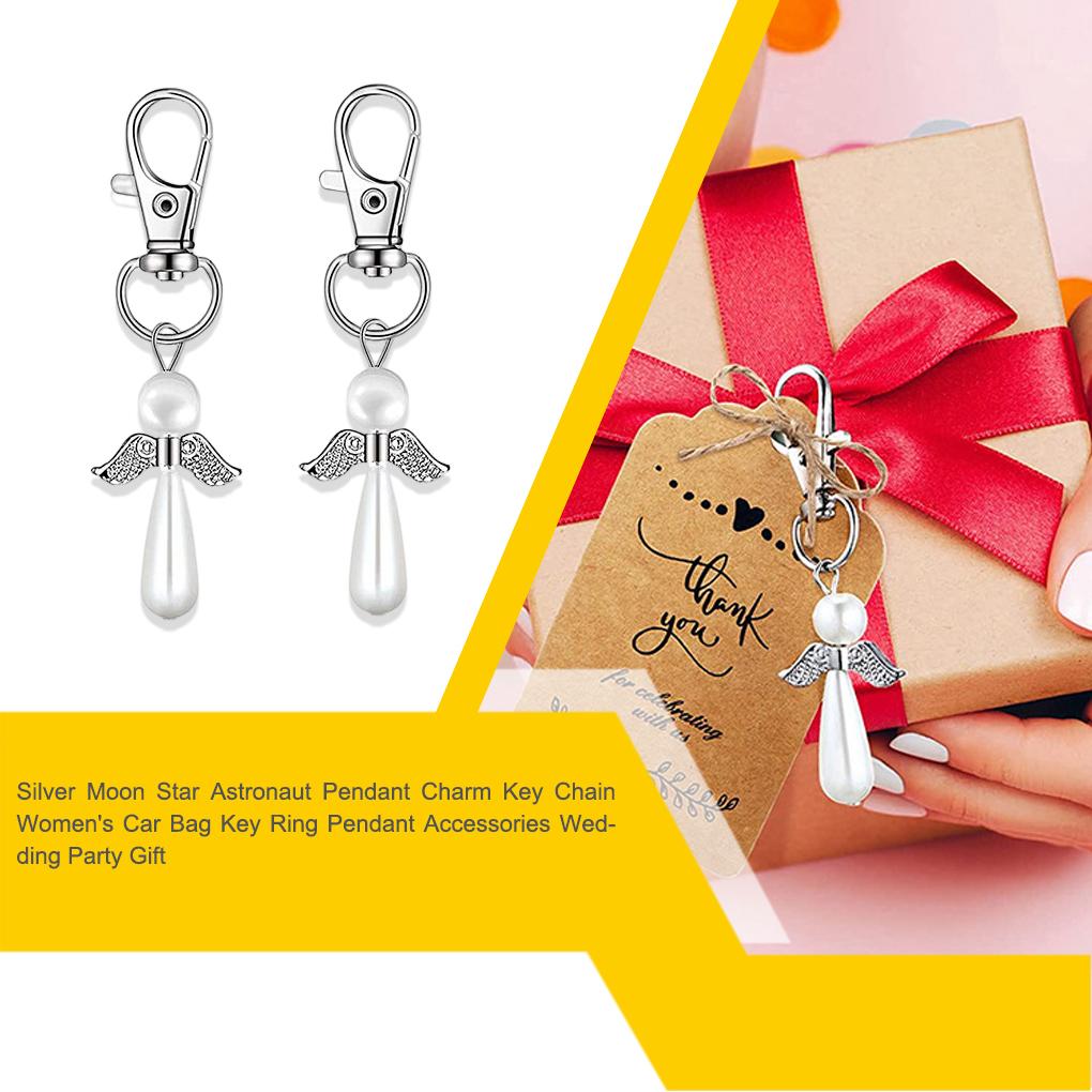 Key Chain Originality Sliver angel Keys Absorbing Ring Pendant Wedding Romantic Charming Fascinating Exquisite Ornament