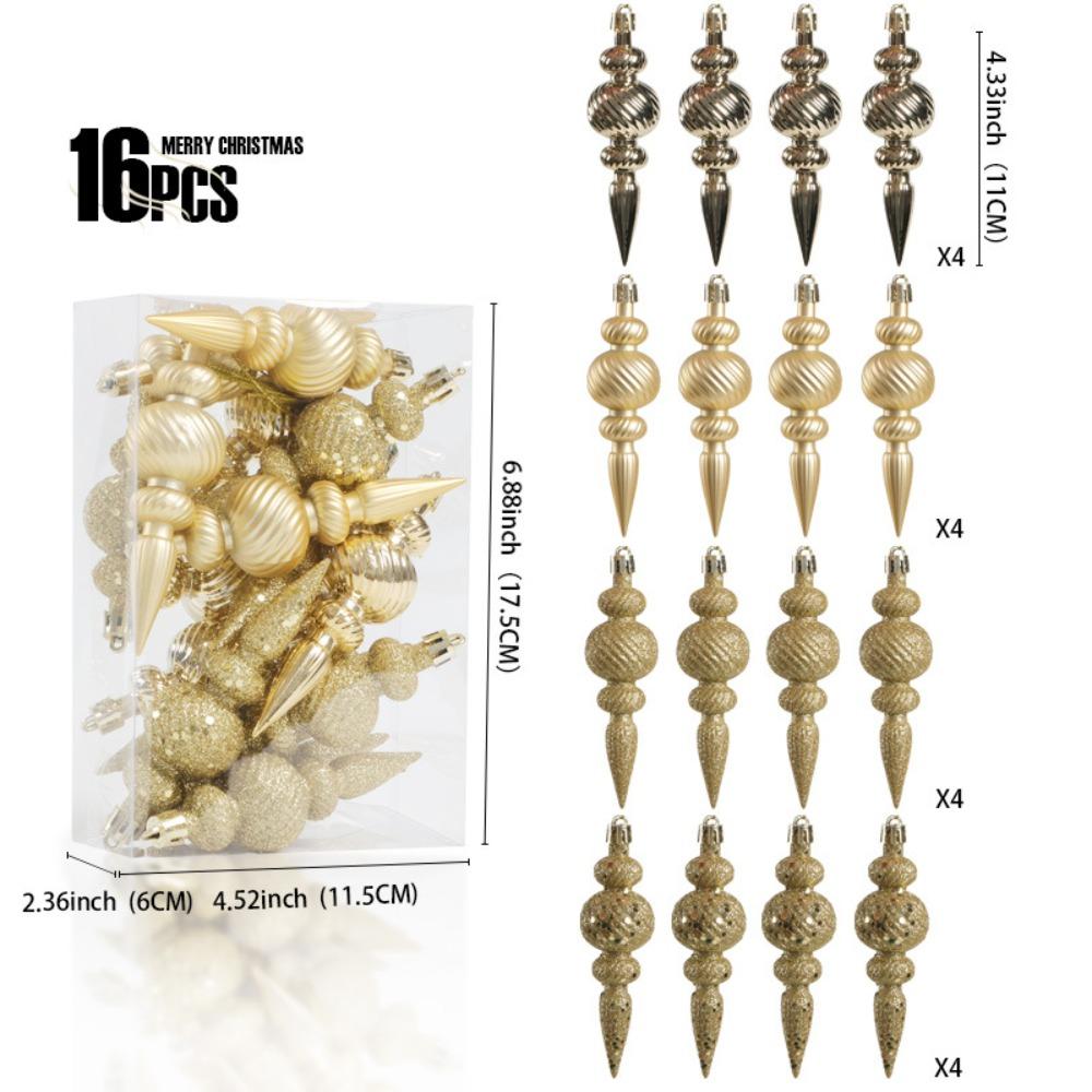 

A Set Shiny Finish Christmas Ball Ornament Glitter Effect Sequined Design Christmas Tree Pendant Xmas Tree Decor Party Supplies золотий
