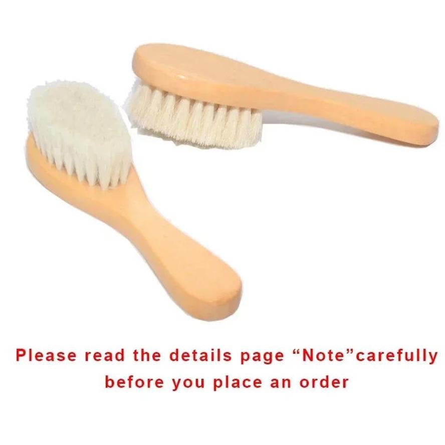 1 Pcs Newborn Hair Brush Infant Comb Head Massager Baby Care Pure Natural Wool Baby Wooden Brush Comb Brush Baby Hairbrush