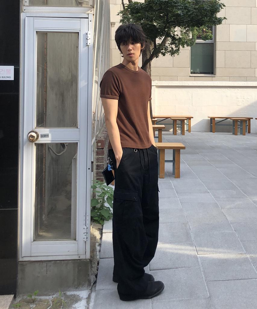 Dei Semi-Crop Round Waffle Short Sleeve T-Shirt_4 Color