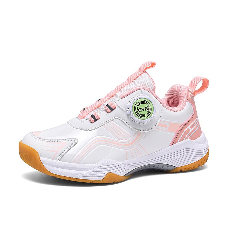 Wasserdichte Lederschuhe für Kinder zum Badmintonspielen mit Drehverschluss und rutschfester weicher Sohle für Jungen und Mädchen, Frühling/Herbst 2025