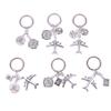 Earth Airplane Pendant Keychains Travel Alloy Keyring Diy Handmade Jewelry Gifts