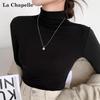 La Chapelle Women's Modal Mock Neck Slim Fit Long Sleeve T-Shirt