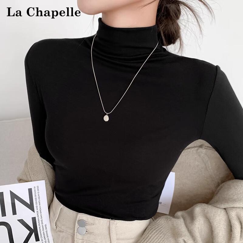 

La Chapelle Women s Modal Mock Neck Slim Fit Long Sleeve T-Shirt L