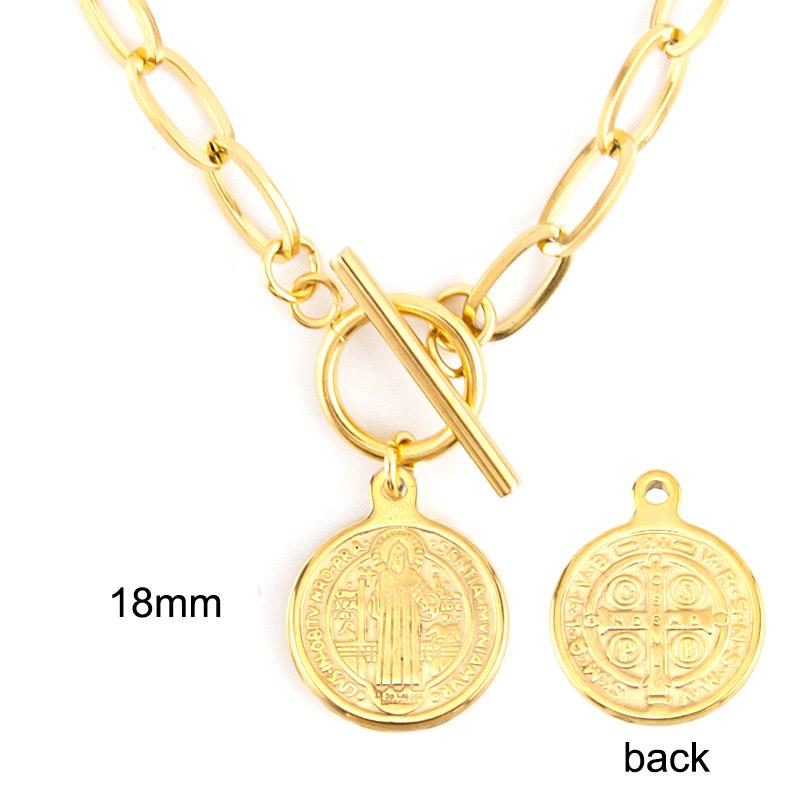 Stainless Steel Summer NECKLACE For WOMEN lucky Coin Penny Long CHOKER GOLD COLOR PENDANT collares de moda Boho Collier