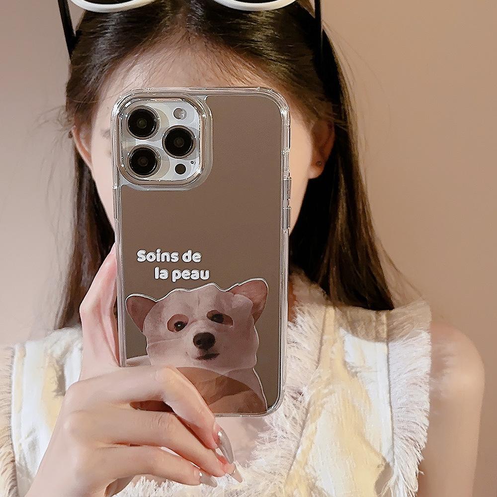 Niche Cute Face Masks for Cats and dogs16Applicable iPhone17promax Apple11Couple15Mirror Phone Case12