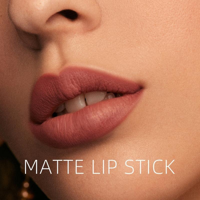 Matt Matt 12-farbiger Einzellippenstift Samtlippenstift, der nicht leicht an der Tasse klebt