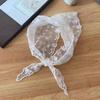 Weißer gewebter floraler Spitzen-Haarschal Wickeltücher Damen Retro Haar Stirnband Accessoires Hut Kopftuch Tr O0H6