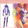Teen Titans Starfire Cosplay Jumpsuit Halloween Costume For Adults Kids 3d Print Stretchable Breathable Fabric
