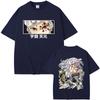Anime Demon Slayer Uzui Tengen Double Sided Graphic Tshirt Men Women Casual Oversized Crewneck T-shirt Male Vintage Streetwear