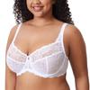 Large Size Floral Glamour No Sexy Lace Makes Bust Look H100 [DELIMIRA] Bra, Lace, Bust, Underwired, Pads, Bra, Smaller, White,