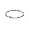 Round Bead Bracelet S925 Pure Silver Fashionable Heart Snake Bone Bracelet DIY Accessories For Women's Fine Jewelry Gifts