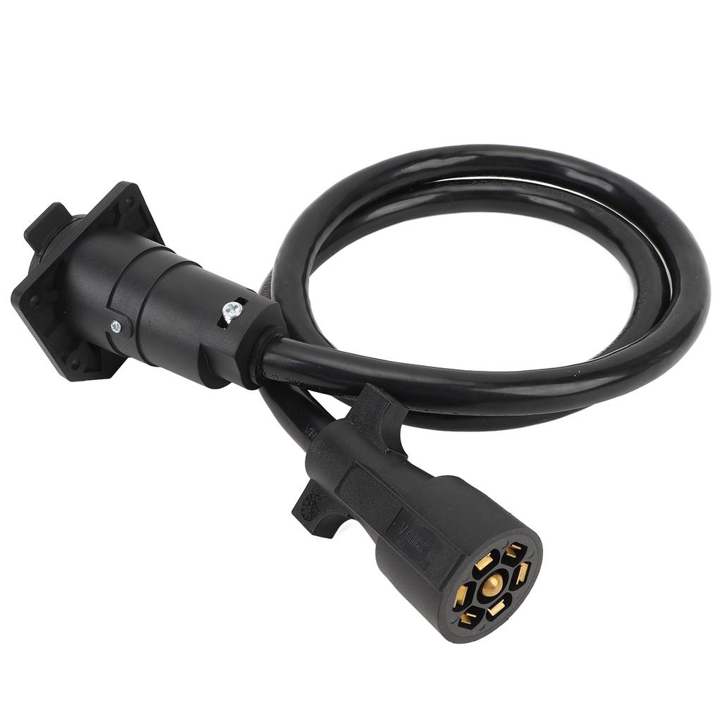 3ft 7 Way Trailer Plug Wiring Harness Heat Resistant 7 Prong Trailer Tow Wiring Connector Cord Extension Wire for RV