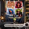Personalisierte Wandtapisserie, Billie Eilish Individuell Bedruckter Name, Stoff-Wandkunst für Innenraum-Hintergrund