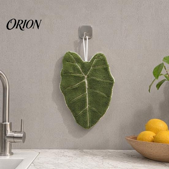 Absorbent Hanging Hand Towel Leaf Shape Towel, Soft with Loop, Decorative Bathroom Cute Maple Ginkgo Design for Kitchen Drying Space Saving