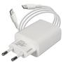 Forcell - Chargeur Secteur complet (Adaptateur Type C 25W &amp; Câble Type-C vers Type-C Détachable, 1m, Blanc) Emballage Original