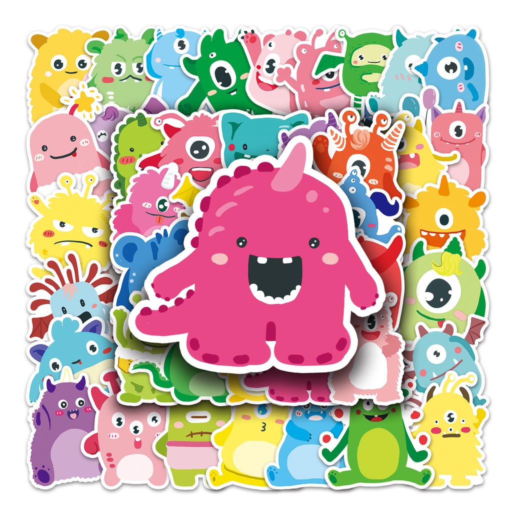 50 Pictures of Little Monster Graffiti Personality Non-infringement Cartoon Children's DIY Mobile Phone Case Suitcase Stickers Waterproof