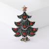 Fashionable New Alloy Diamond Studded Christmas Tree Brooch Simple and Versatile Christmas Clothing Collar Needle