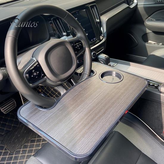 Car Dining Table Food Anti-slip Cup Slot Design Tray Steering Wheel Vehicle Supplies Eating