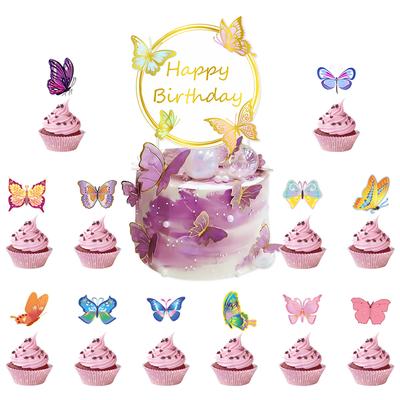 Butterfly Birthday Party Cake Decoration Butterfly Cake Card Happy Birthday Power Strip