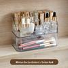 Transparent PET Mirror Cabinet with Compartment Drawers - Stackable Desktop Cosmetics Organizer.