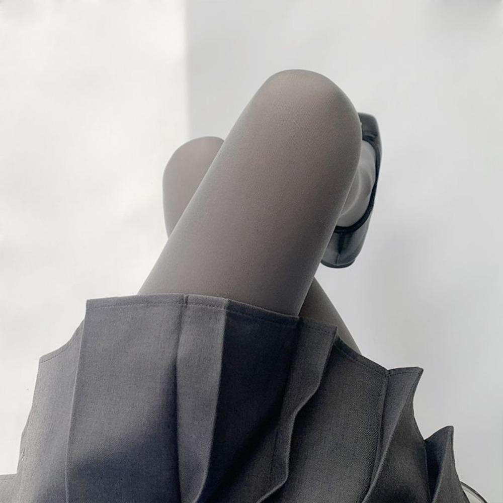 Spring and Autumn Velvet Pantyhose Grey Socks Women's Japanese College Leggings JK Skinny Stockings