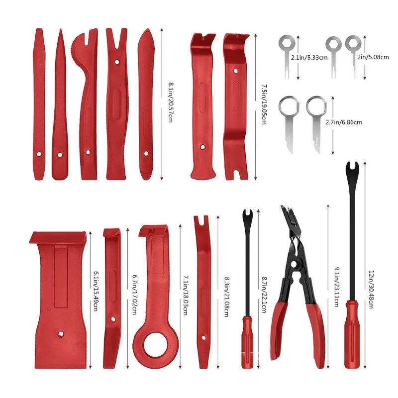 Fastener/Remover for Car Panel Dash Audio Radio Removal Installer Repair Pry Tool Kit Fastener Remover Kit with Storage