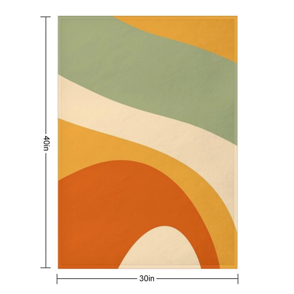 70s Retro Groovy Pattern Green, Cream, Yellow, Orange and Terracotta 2 Throw Blanket Travel Fashion Sofas sofa bed Blankets