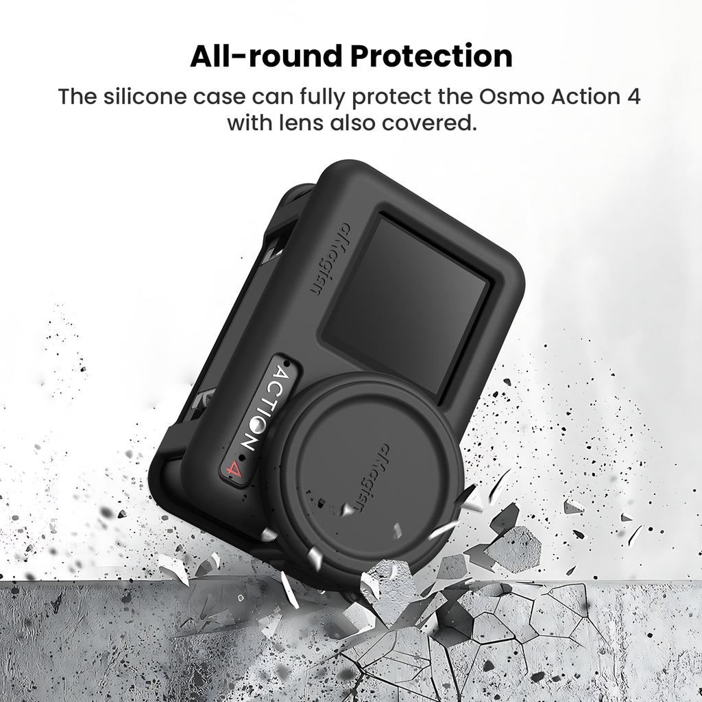 Silicone Case Cover for DJI Osmo Action 4 3 Silicone Protective Case with Camera Lens Cover for DJI Action 4 Accessory