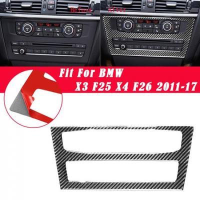 Inner Central CD Panel Carbon Fiber Cover Fit For BMW X3 F25 X4 F26 2011-2017