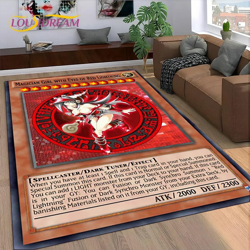 27 Style Yu-Gi-Oh Blue Eyes Dragon Monster Gold Card Cartoon Game Carpet Rug for Bedroom Living Room Home Sofa,Decor Floor Mat