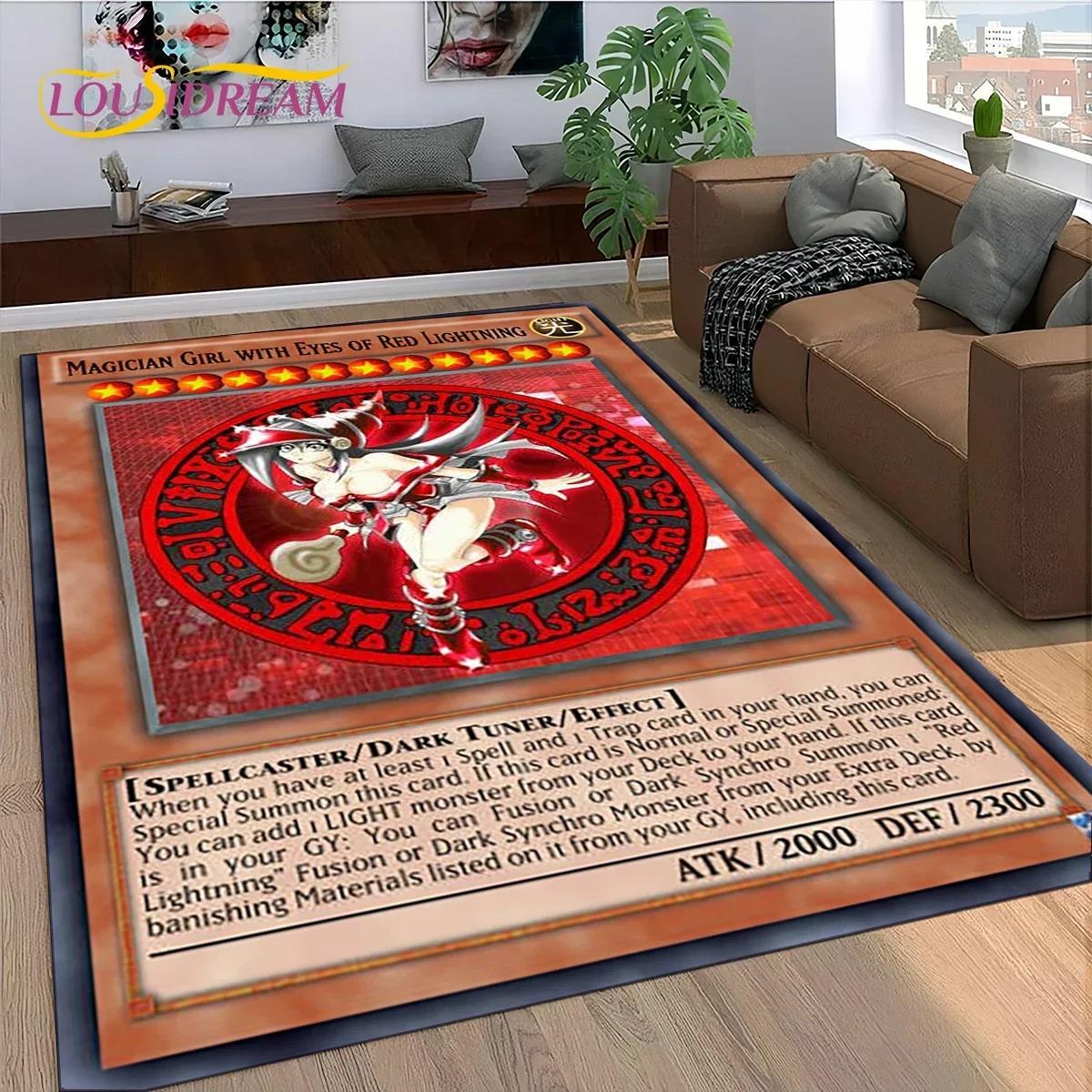 

27 Style Yu-Gi-Oh Blue Eyes Dragon Monster Gold Card Cartoon Game Carpet Rug for Bedroom Living Room Home Sofa,Decor Floor Mat 40x60cm