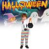Halloween Child Costume For Kids With Polyester Fabric And Playful Striped Ghost Design For Party Performance