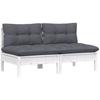 Vidaxl 2-Seater Garden Sofa with Anthracite Cushions, Pine
